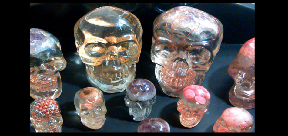"Resin Crystal Skulls - Assorted Sizes Made with a Variety of Crystals"